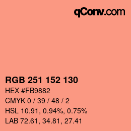 カラーコード: RGB 251 152 130 | qconv.com