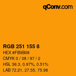 カラーコード: RGB 251 155 8 | qconv.com