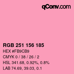 Color code: RGB 251 156 185 | qconv.com