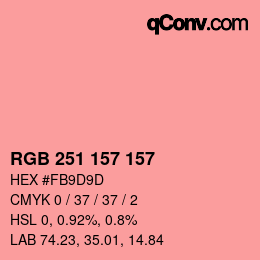 Farbcode: RGB 251 157 157 | qconv.com