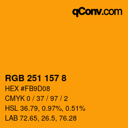 Color code: RGB 251 157 8 | qconv.com