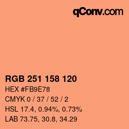 カラーコード: RGB 251 158 120 | qconv.com