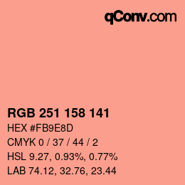 颜色代码: RGB 251 158 141 | qconv.com