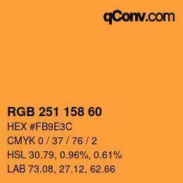カラーコード: RGB 251 158 60 | qconv.com