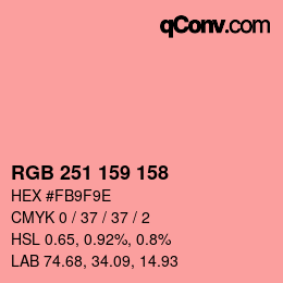 Código de color: RGB 251 159 158 | qconv.com