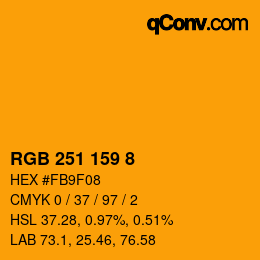 Color code: RGB 251 159 8 | qconv.com