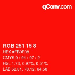 Color code: RGB 251 15 8 | qconv.com