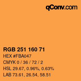 Color code: RGB 251 160 71 | qconv.com
