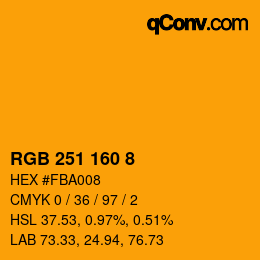 Color code: RGB 251 160 8 | qconv.com