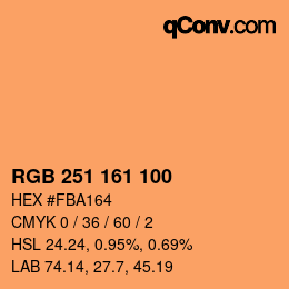 Color code: RGB 251 161 100 | qconv.com