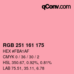 カラーコード: RGB 251 161 175 | qconv.com