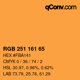 カラーコード: RGB 251 161 65 | qconv.com