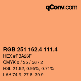 カラーコード: RGB 251 162.4 111.4 | qconv.com