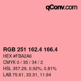 カラーコード: RGB 251 162.4 166.4 | qconv.com