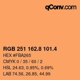 カラーコード: RGB 251 162.8 101.4 | qconv.com