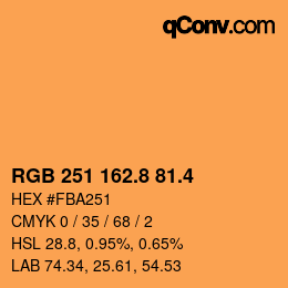 カラーコード: RGB 251 162.8 81.4 | qconv.com