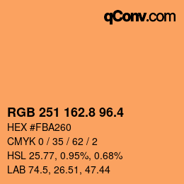 カラーコード: RGB 251 162.8 96.4 | qconv.com