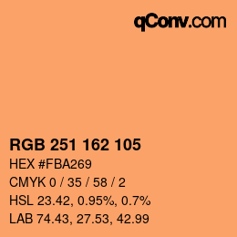 Color code: RGB 251 162 105 | qconv.com