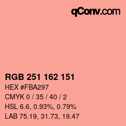 Color code: RGB 251 162 151 | qconv.com