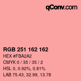 Color code: RGB 251 162 162 | qconv.com