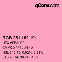 Color code: RGB 251 162 191 | qconv.com
