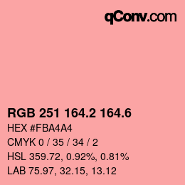 カラーコード: RGB 251 164.2 164.6 | qconv.com