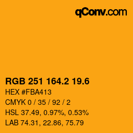 カラーコード: RGB 251 164.2 19.6 | qconv.com