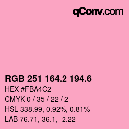 カラーコード: RGB 251 164.2 194.6 | qconv.com