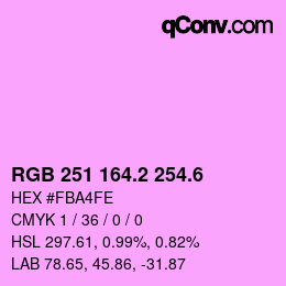 カラーコード: RGB 251 164.2 254.6 | qconv.com