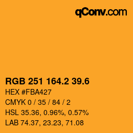カラーコード: RGB 251 164.2 39.6 | qconv.com