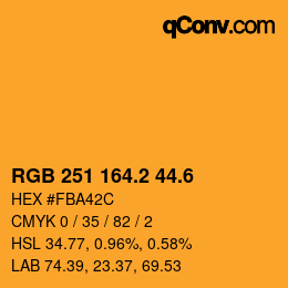 カラーコード: RGB 251 164.2 44.6 | qconv.com