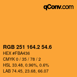 カラーコード: RGB 251 164.2 54.6 | qconv.com