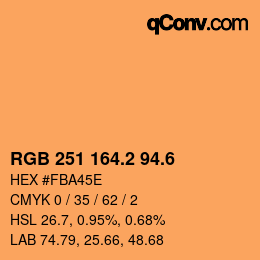 カラーコード: RGB 251 164.2 94.6 | qconv.com