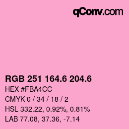カラーコード: RGB 251 164.6 204.6 | qconv.com