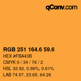 カラーコード: RGB 251 164.6 59.6 | qconv.com