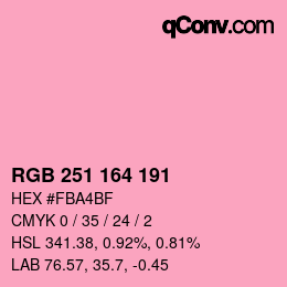 颜色代码: RGB 251 164 191 | qconv.com