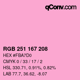 Color code: RGB 251 167 208 | qconv.com