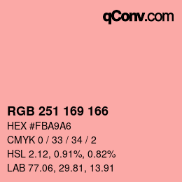 Color code: RGB 251 169 166 | qconv.com