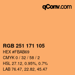 Color code: RGB 251 171 105 | qconv.com