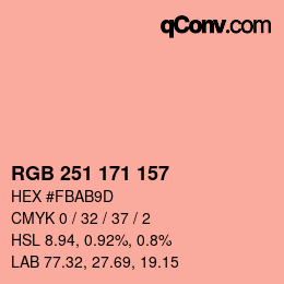 Código de color: RGB 251 171 157 | qconv.com