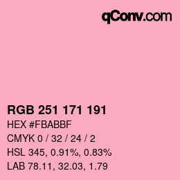 Color code: RGB 251 171 191 | qconv.com