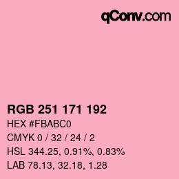 カラーコード: RGB 251 171 192 | qconv.com