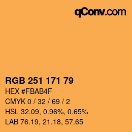 Farbcode: RGB 251 171 79 | qconv.com