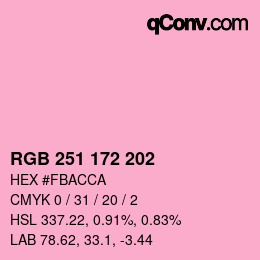 カラーコード: RGB 251 172 202 | qconv.com