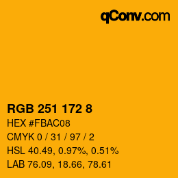 Color code: RGB 251 172 8 | qconv.com