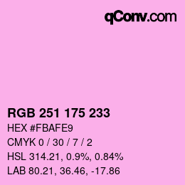 Color code: RGB 251 175 233 | qconv.com