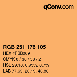 カラーコード: RGB 251 176 105 | qconv.com