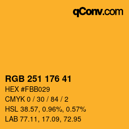 カラーコード: RGB 251 176 41 | qconv.com