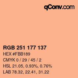 Farbcode: RGB 251 177 137 | qconv.com