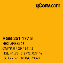 Color code: RGB 251 177 8 | qconv.com
